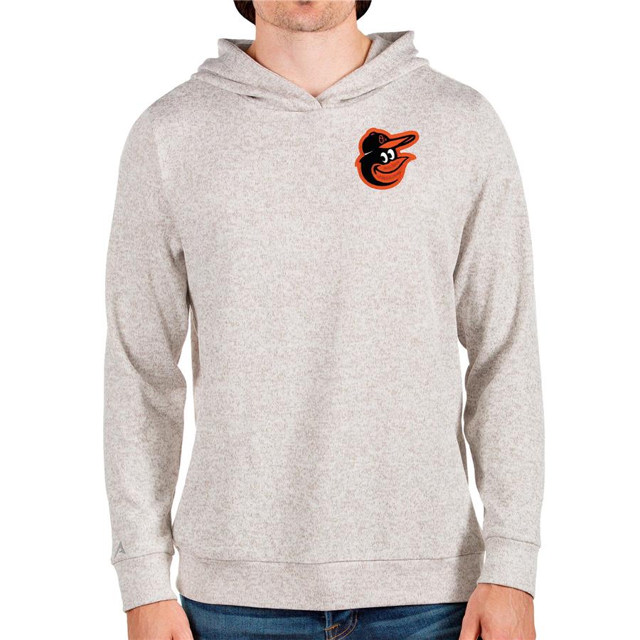 Baltimore Orioles Antigua Absolute Pullover Hoodie - Oatmeal