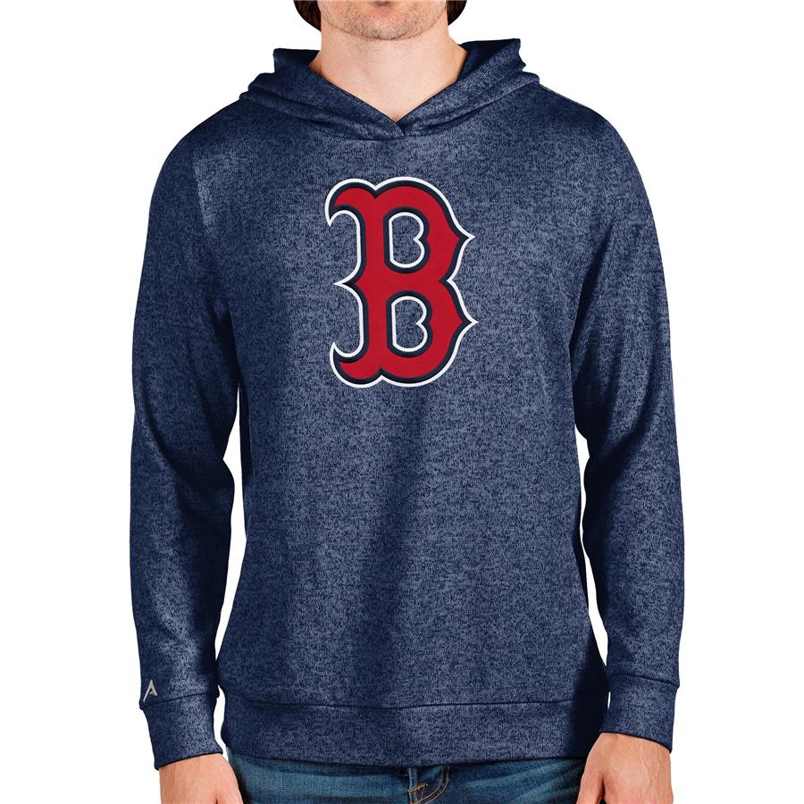 Boston Red Sox Antigua Team Logo Absolute Pullover Hoodie - Heathered Navy