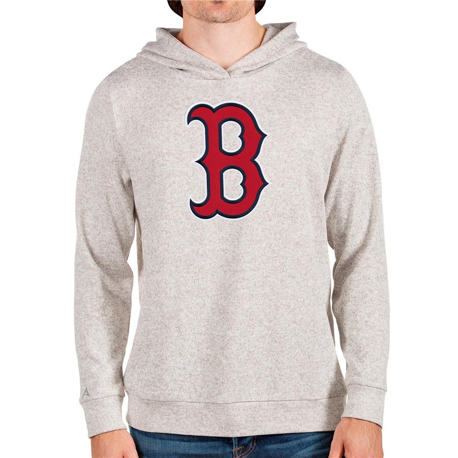 Boston Red Sox Antigua Team Logo Absolute Pullover Hoodie - Oatmeal