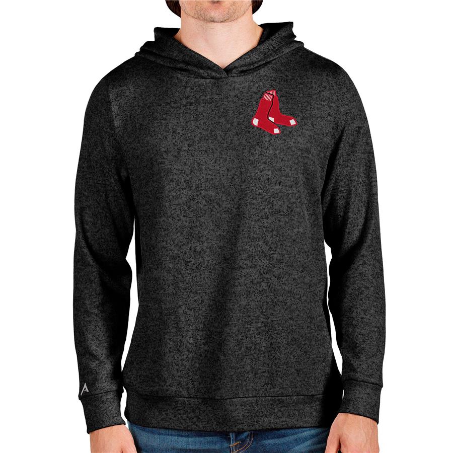 Boston Red Sox Antigua Absolute Pullover Hoodie - Heathered Black