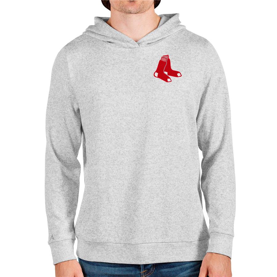 Boston Red Sox Antigua Absolute Pullover Hoodie - Heathered Gray