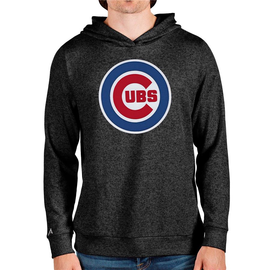 Худи Chicago Cubs Antigua Team Logo Absolute (чёрный меланж)