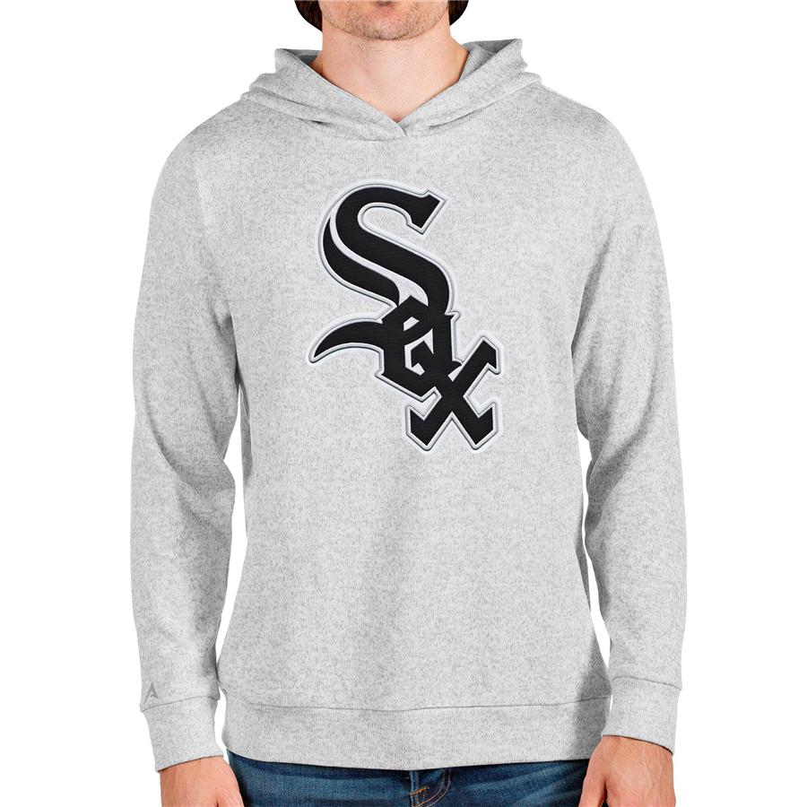 Chicago White Sox Antigua Team Logo Absolute Pullover Hoodie - Heathered Gray