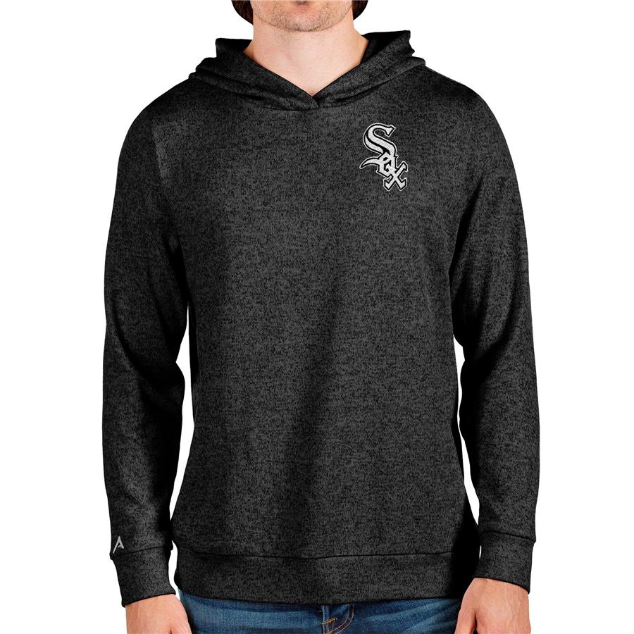 Chicago White Sox Antigua Absolute Pullover Hoodie - Heathered Black