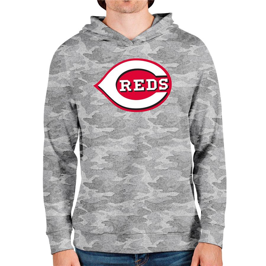 Cincinnati Reds Antigua Team Logo Absolute Pullover Hoodie - Camo