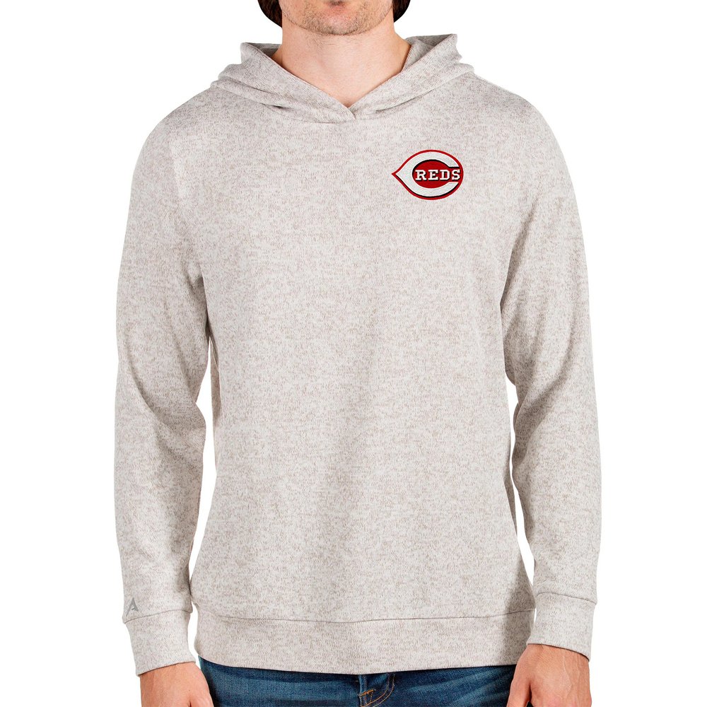 Cincinnati Reds Antigua Absolute Pullover Hoodie - Oatmeal