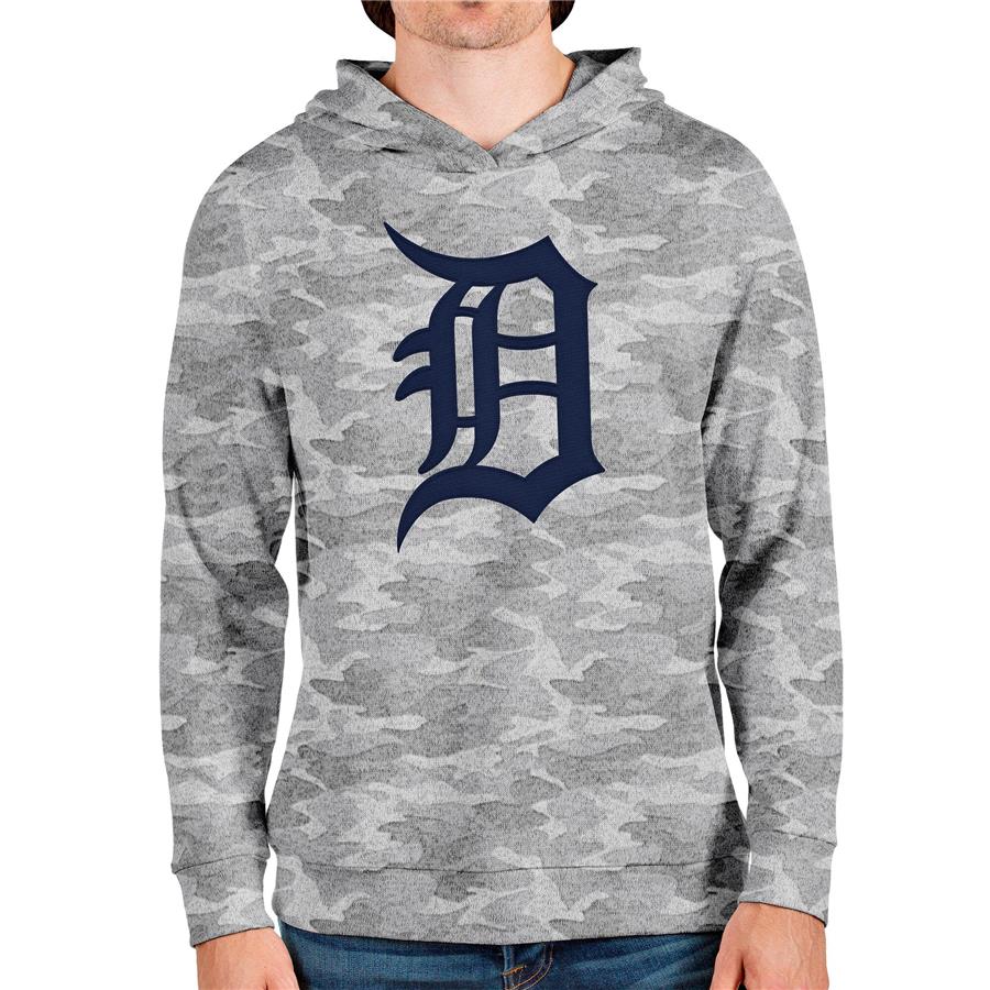 Detroit Tigers Antigua Team Logo Absolute Pullover Hoodie - Camo