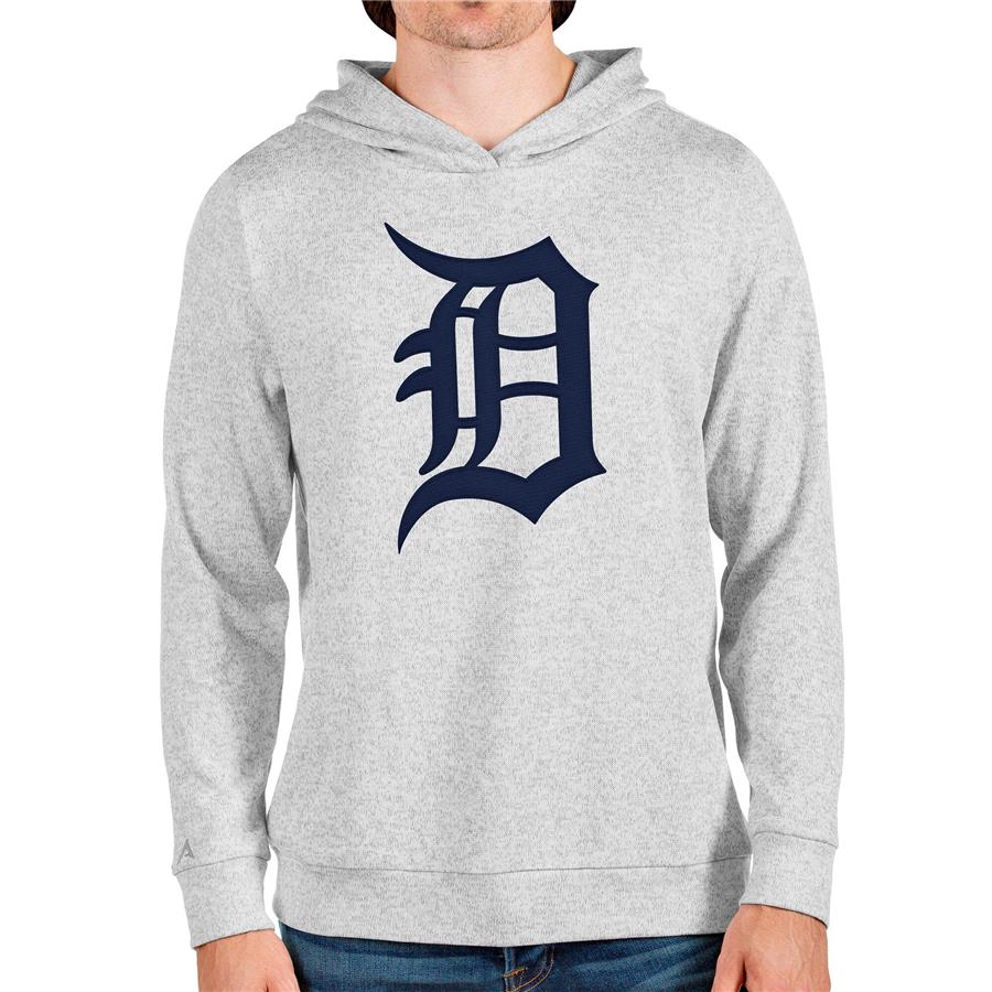 Detroit Tigers Antigua Team Logo Absolute Pullover Hoodie - Heathered Gray