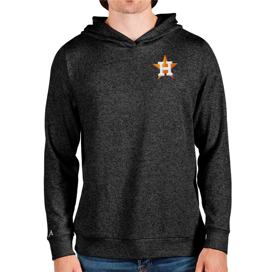 Houston Astros Antigua Absolute Pullover Hoodie - Heathered Black