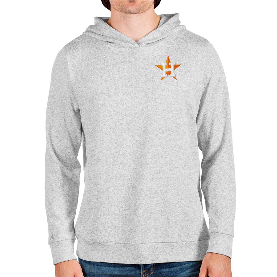 Houston Astros Antigua Absolute Pullover Hoodie - Heathered Gray