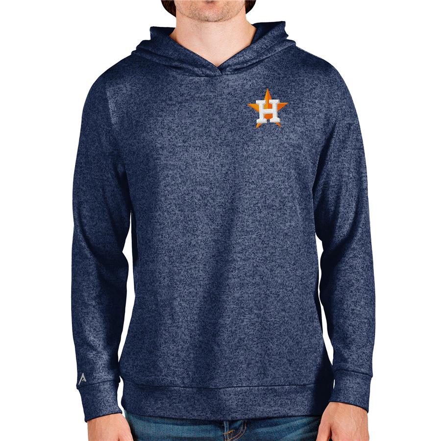 Houston Astros Antigua Absolute Pullover Hoodie - Heathered Navy