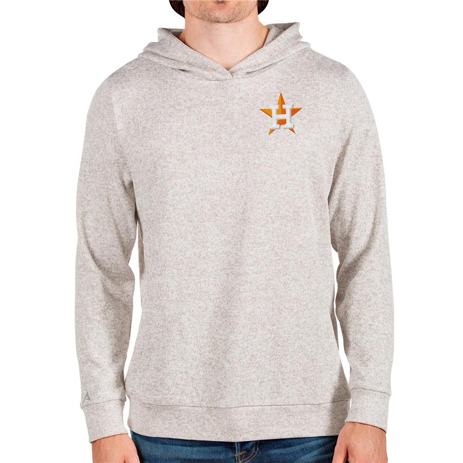 Houston Astros Antigua Absolute Pullover Hoodie - Oatmeal