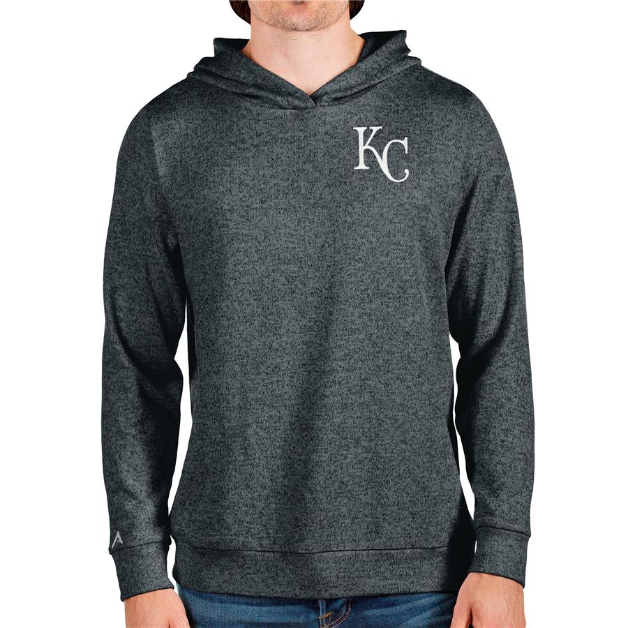 Kansas City Royals Antigua Absolute Pullover Hoodie - Heathered Charcoal