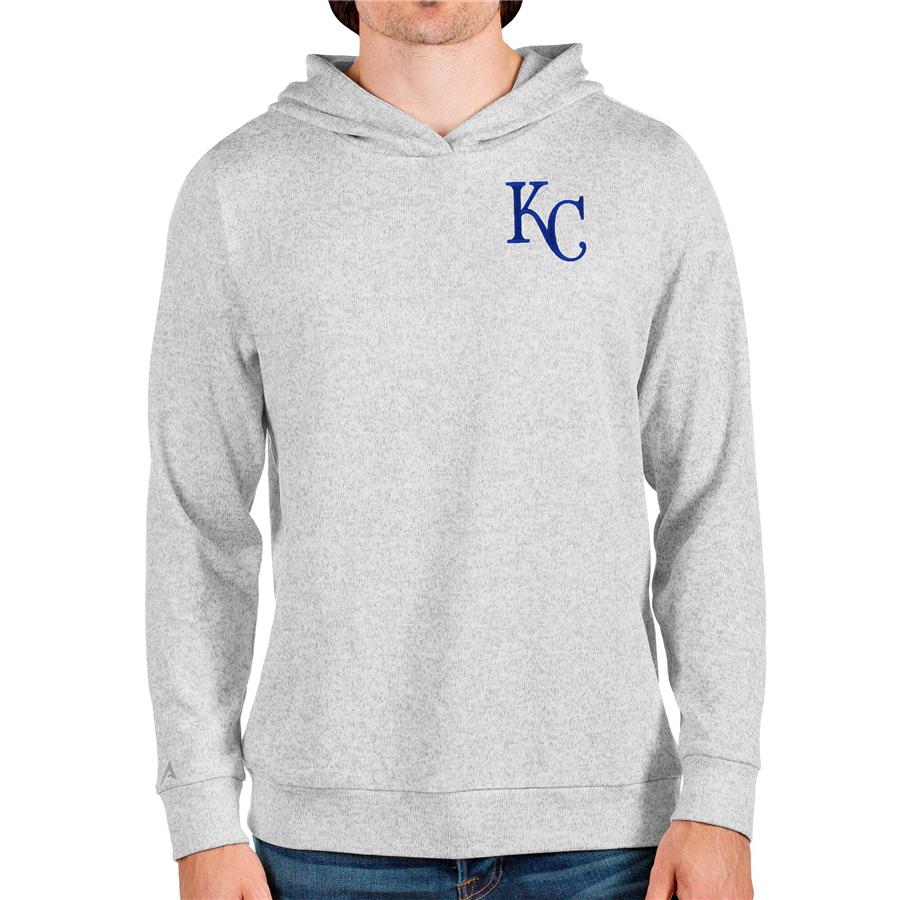 Kansas City Royals Antigua Absolute Pullover Hoodie - Heathered Gray