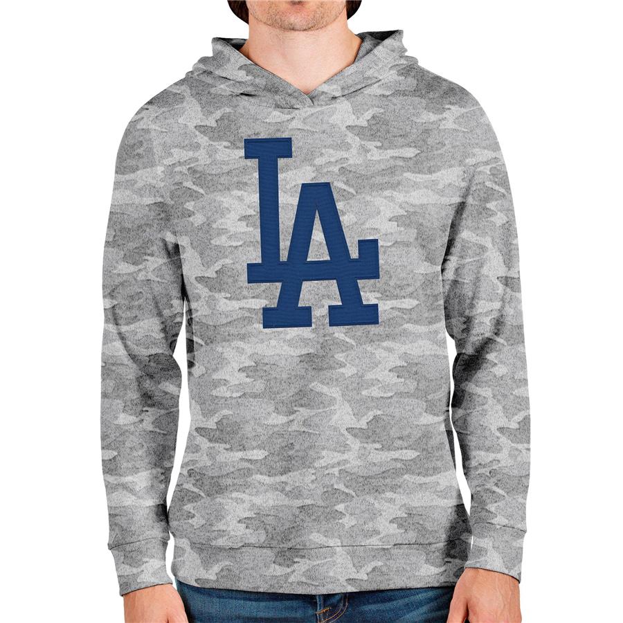 Los Angeles Dodgers Antigua Team Logo Absolute Pullover Hoodie - Camo