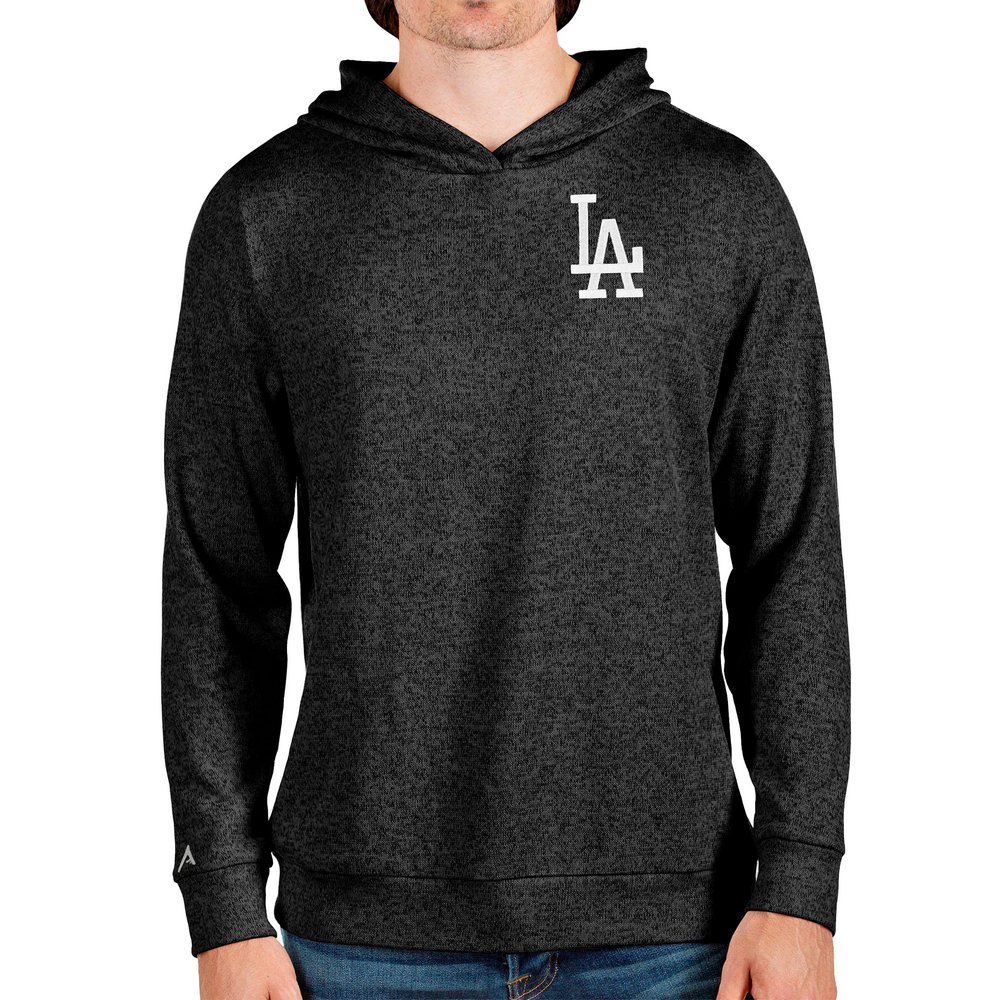 Los Angeles Dodgers Antigua Absolute Pullover Hoodie - Heathered Black