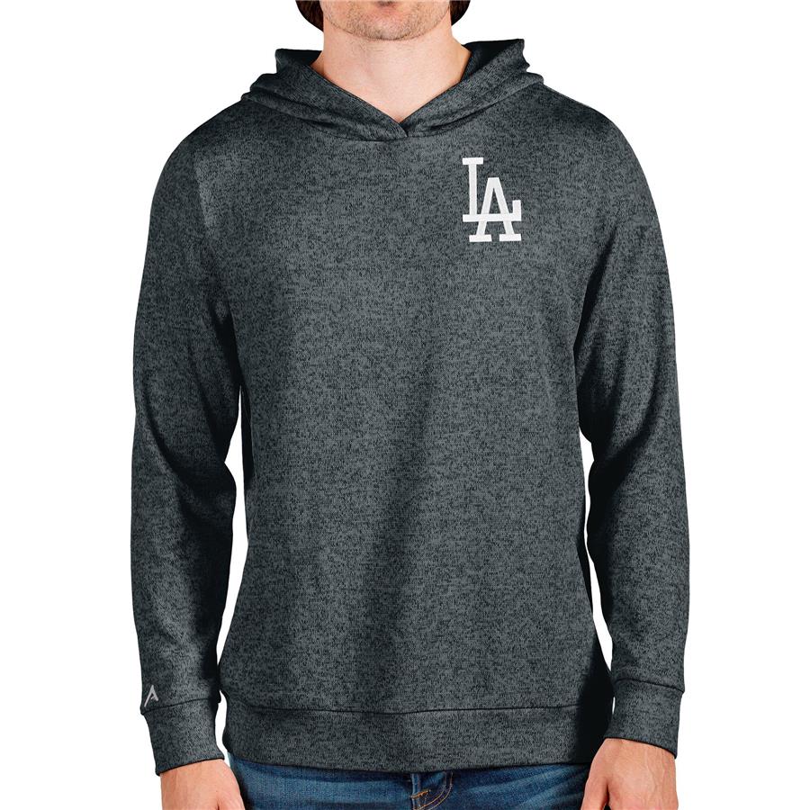 Los Angeles Dodgers Antigua Absolute Pullover Hoodie - Heathered Charcoal