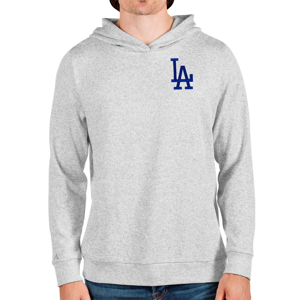 Los Angeles Dodgers Antigua Absolute Pullover Hoodie - Heathered Gray