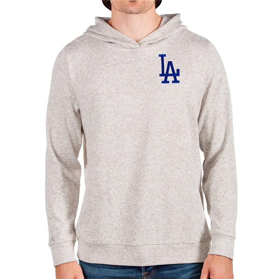 Los Angeles Dodgers Antigua Absolute Pullover Hoodie - Oatmeal