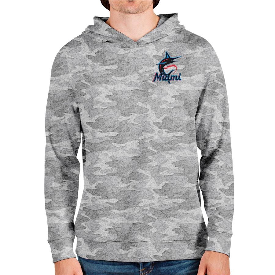 Miami Marlins Antigua Absolute Pullover Hoodie - Camo