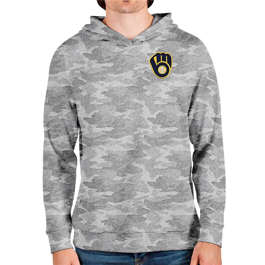 Milwaukee Brewers Antigua Absolute Pullover Hoodie - Camo