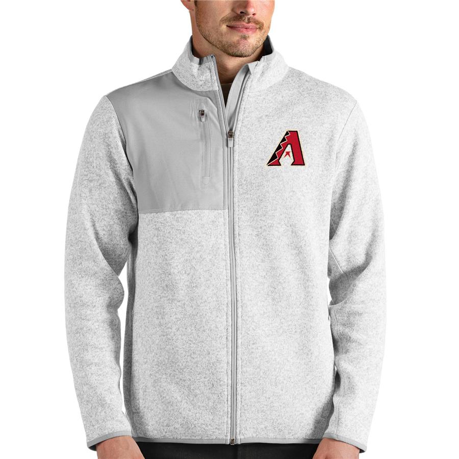 Arizona Diamondbacks Antigua Fortune Full-Zip Jacket - Heathered Gray