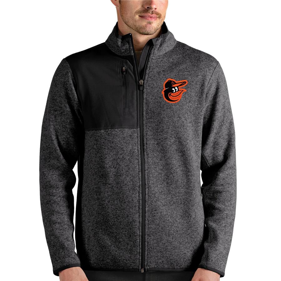 Baltimore Orioles Antigua Fortune Full-Zip Jacket - Heathered Charcoal