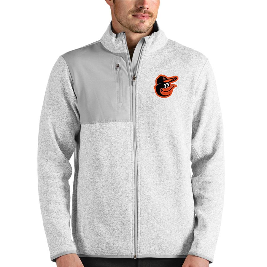 Baltimore Orioles Antigua Fortune Full-Zip Jacket - Heathered Gray