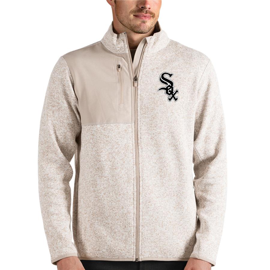 Chicago White Sox Antigua Fortune Full-Zip Jacket - Oatmeal
