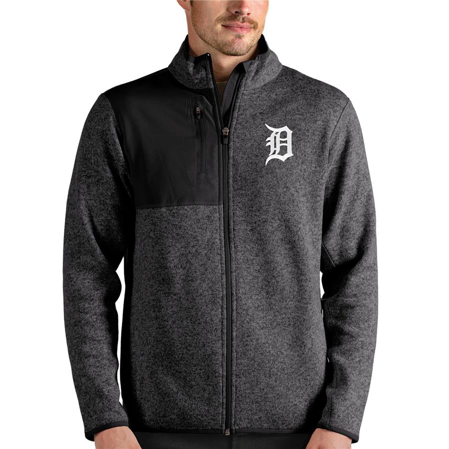 Detroit Tigers Antigua Fortune Full-Zip Jacket - Heathered Charcoal
