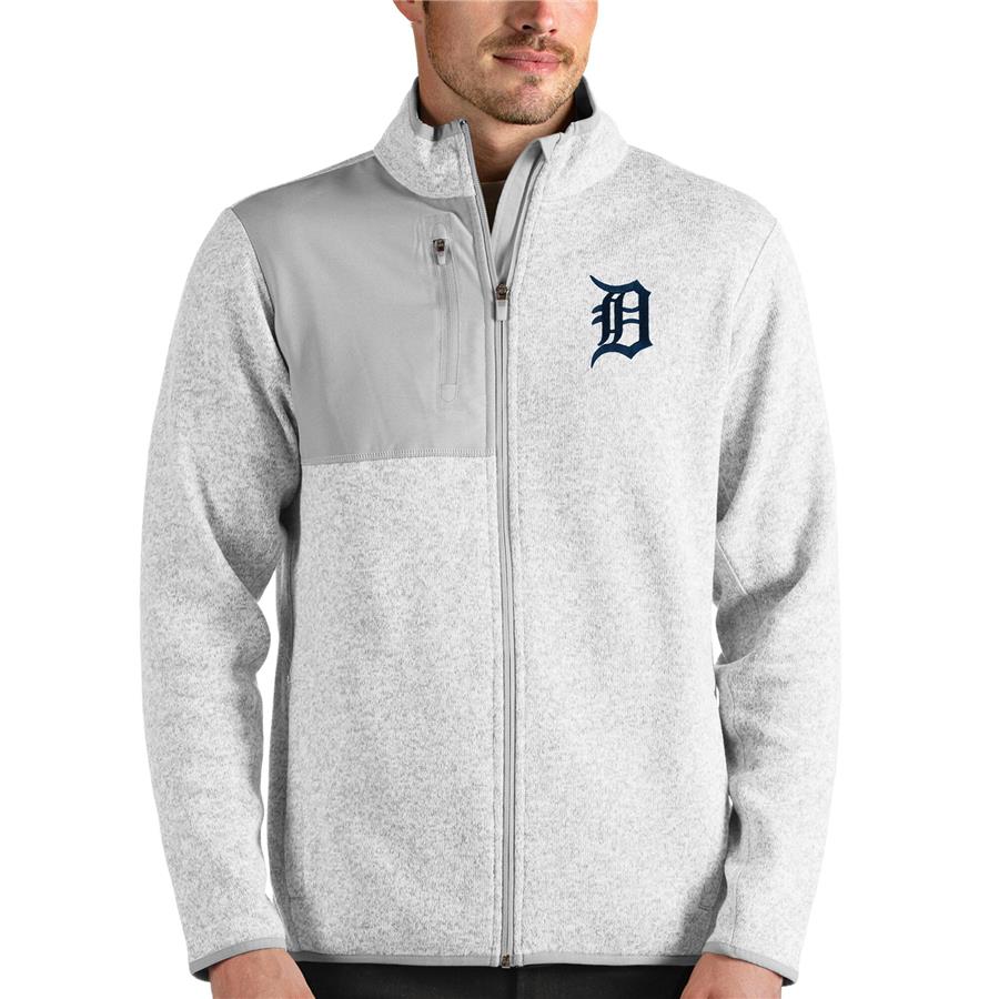 Detroit Tigers Antigua Fortune Full-Zip Jacket - Heathered Gray