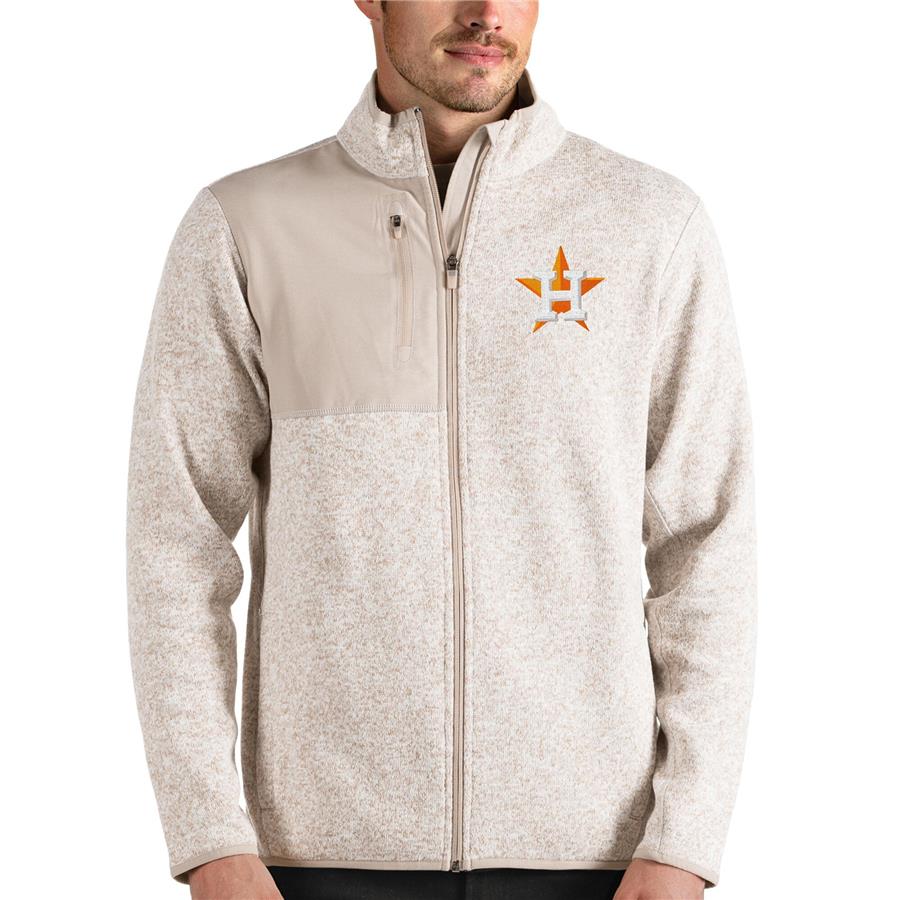 Houston Astros Antigua Fortune Full-Zip Jacket - Oatmeal