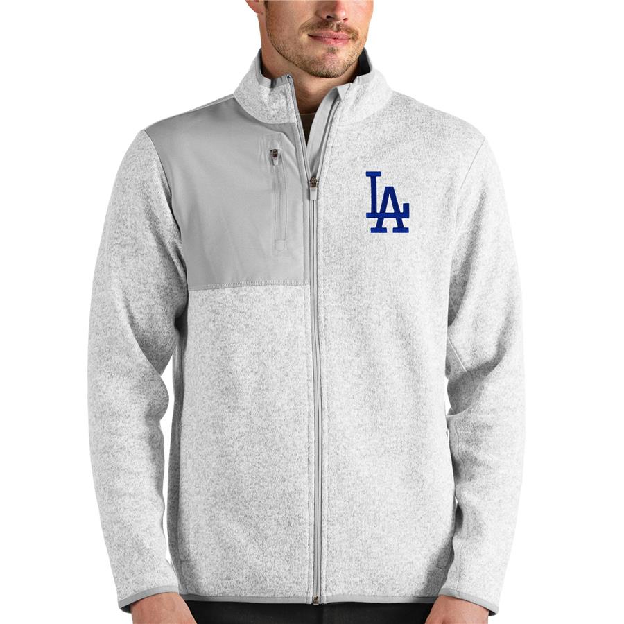 Los Angeles Dodgers Antigua Fortune Full-Zip Jacket - Heathered Gray