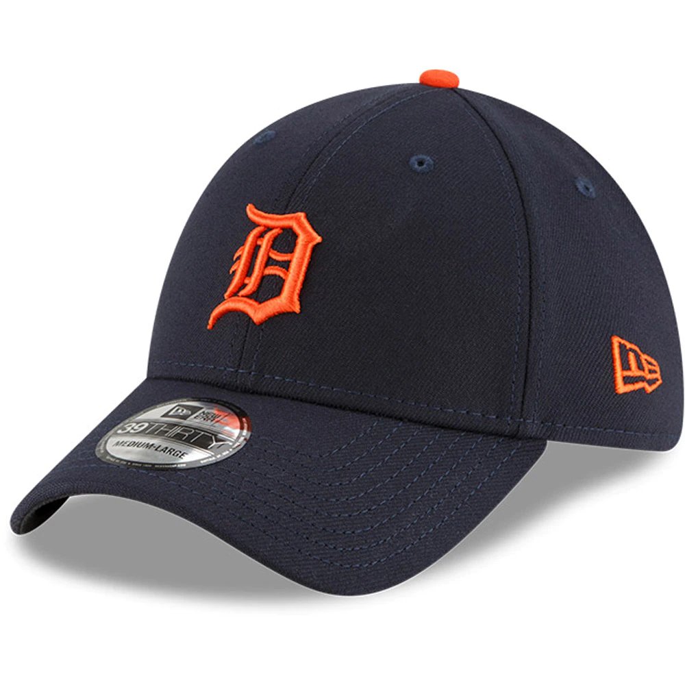 Detroit Tigers New Era Road Team Logo Classic 39THIRTY Flex Hat - Navy