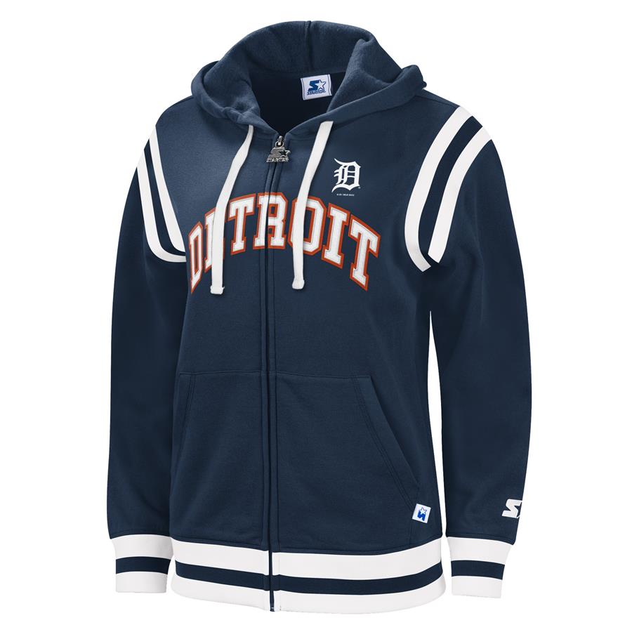 Detroit Tigers Starter Women's Vintage Full-Zip Hoodie - Navy