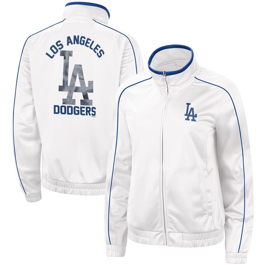 Los Angeles Dodgers G-III 4Her by Carl Banks Women's Gamer Full-Zip Track Jacket - White