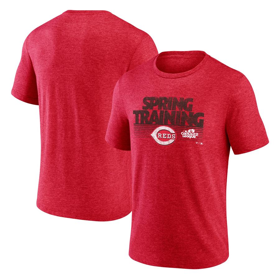 Cincinnati Reds Fanatics Branded 2022 MLB Spring Training Cactus League Spring Fade Tri-Blend T-Shirt - Red
