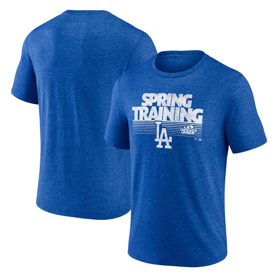 Los Angeles Dodgers Fanatics Branded 2022 MLB Spring Training Cactus League Spring Fade Tri-Blend T-Shirt - Royal