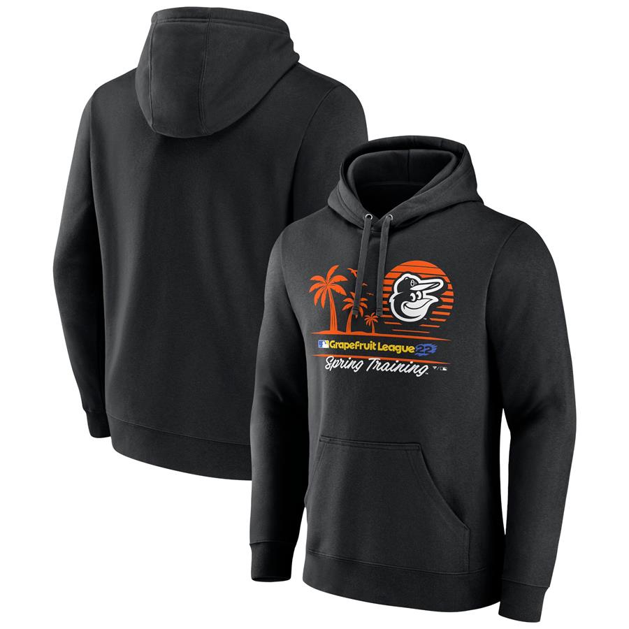 Baltimore Orioles Fanatics Branded 2022 MLB Spring Training Grapefruit League Horizon Line Pullover Hoodie - Black