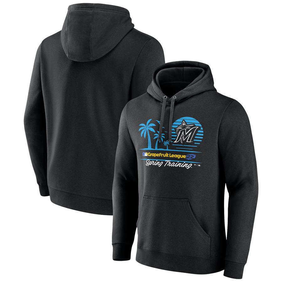 Miami Marlins Fanatics Branded 2022 MLB Spring Training Grapefruit League Horizon Line Pullover Hoodie - Black