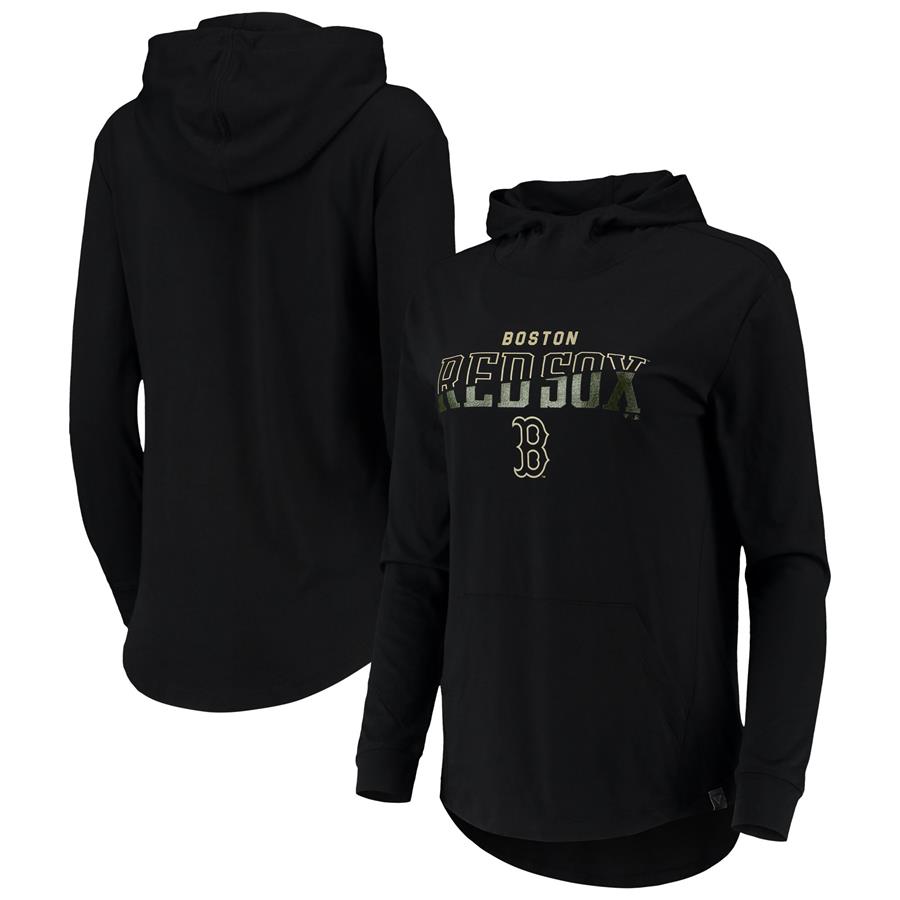 Boston Red Sox Levelwear Women's Vivid Scuba Neck Pullover Hoodie - Black