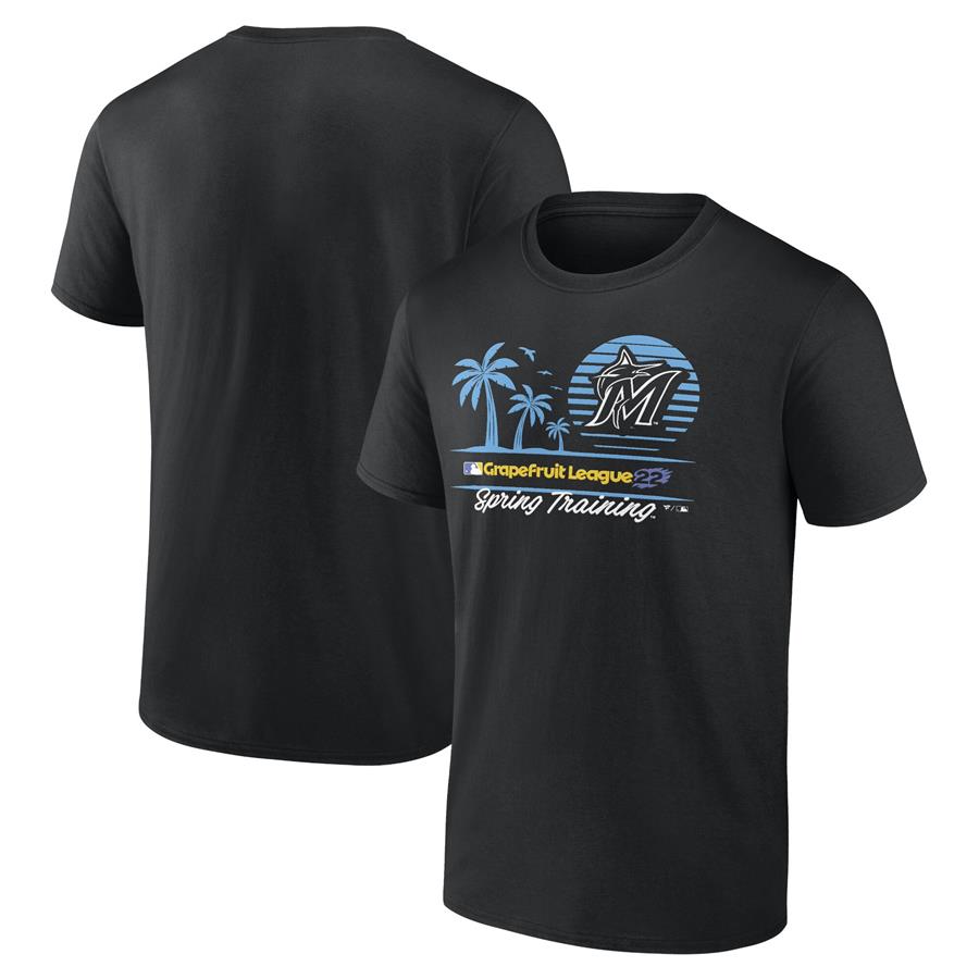 Miami Marlins Fanatics Branded 2022 MLB Spring Training Grapefruit League Horizon Line T-Shirt - Black