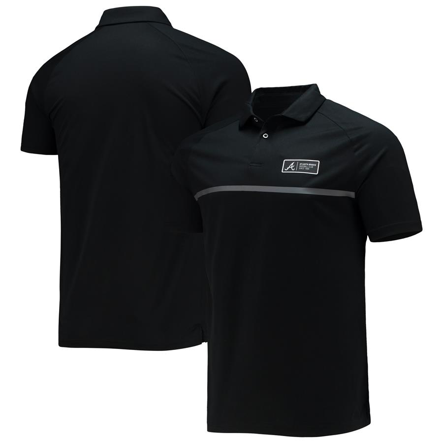 Atlanta Braves Levelwear Sector Raglan Polo - Black