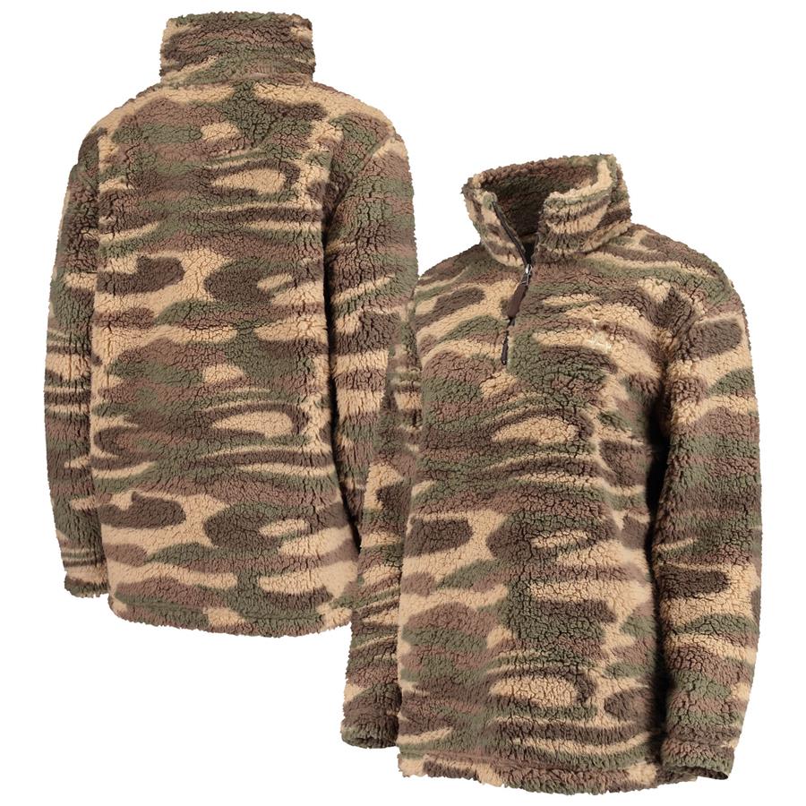 Los Angeles Dodgers G-III 4Her by Carl Banks Women's Sherpa Quarter-Zip Jacket - Camo