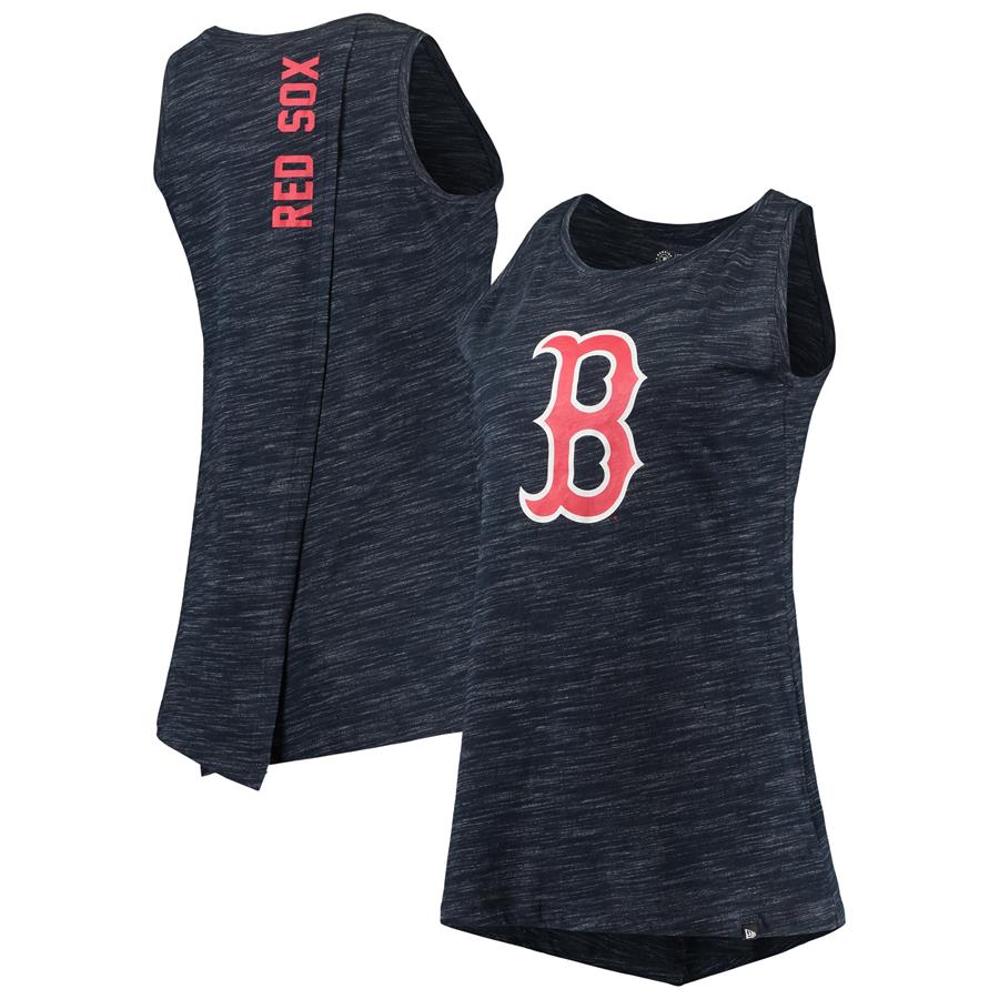 Boston Red Sox New Era Women's Space Dye Back-Knot Tank Top - Navy