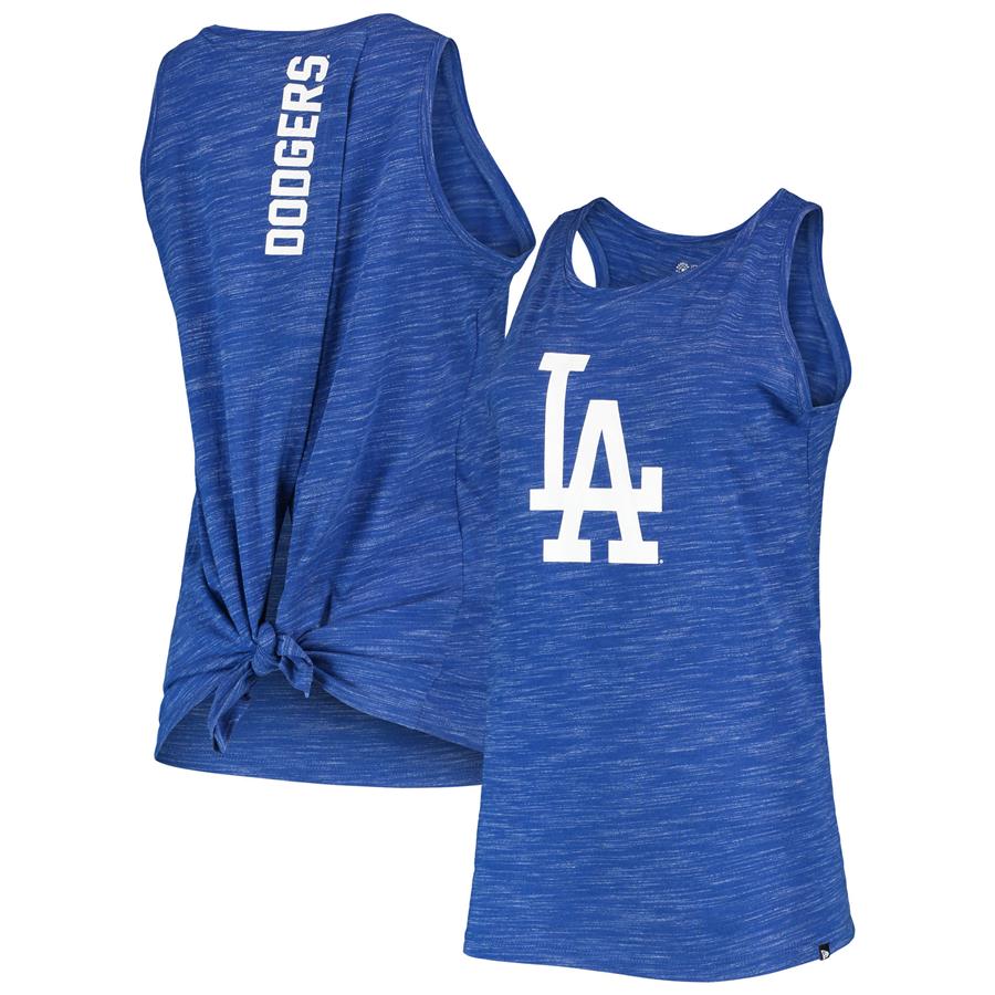 Los Angeles Dodgers New Era Women's Space Dye Back-Knot Tank Top - Royal