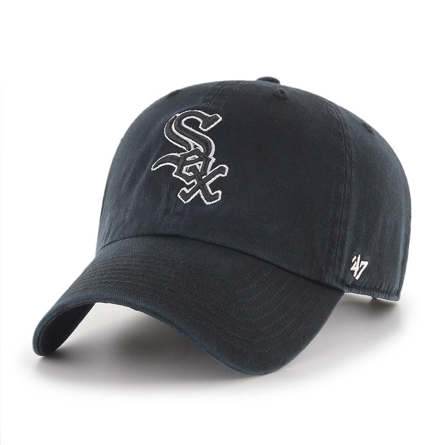 Chicago White Sox '47 Black on Black Logo Clean Up Adjustable Hat