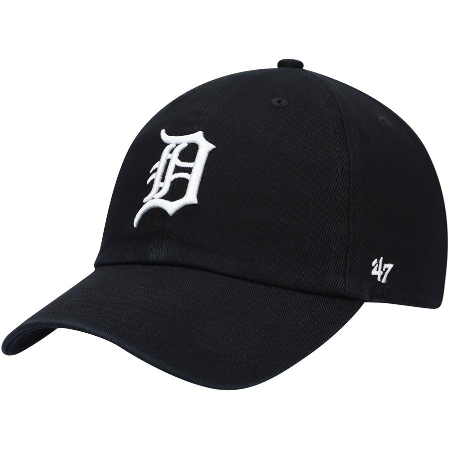 Detroit Tigers '47 Black on Black Logo Clean Up Adjustable Hat