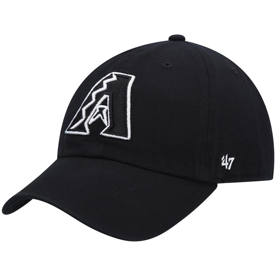 Arizona Diamondbacks '47 Black on Black Logo Clean Up Adjustable Hat
