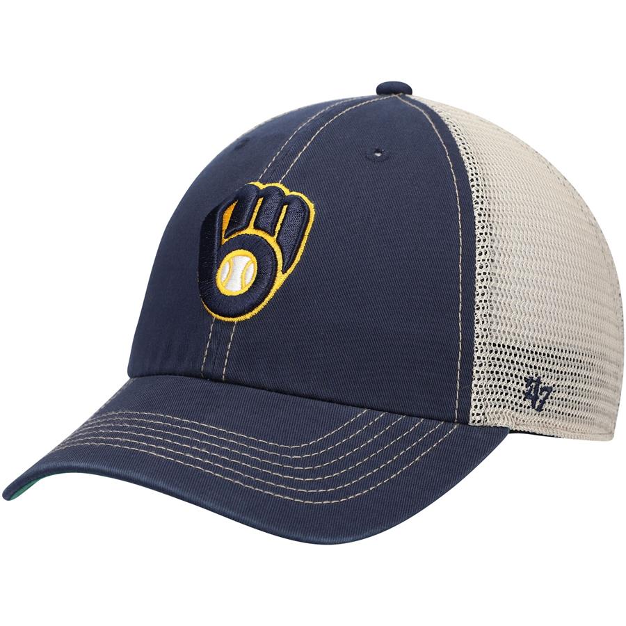 Milwaukee Brewers '47 Trawler Clean Up Trucker Snapback Hat - Navy